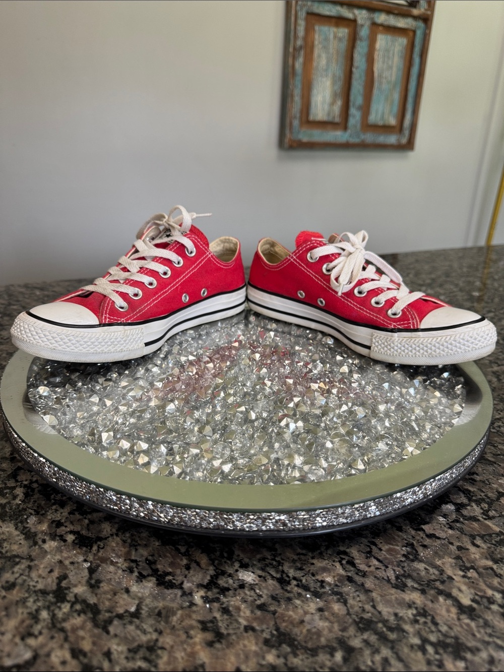 Converse all star Red Low Top canvas Sneakers 7 - Picture 11 of 14